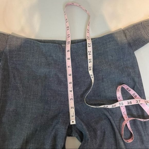 BARBARA BUI INITIALS CHAMBRAY WIDE STRAIGHT LEG ORING BELT HIGH RISE WAIST PANTS - Picture 5 of 8